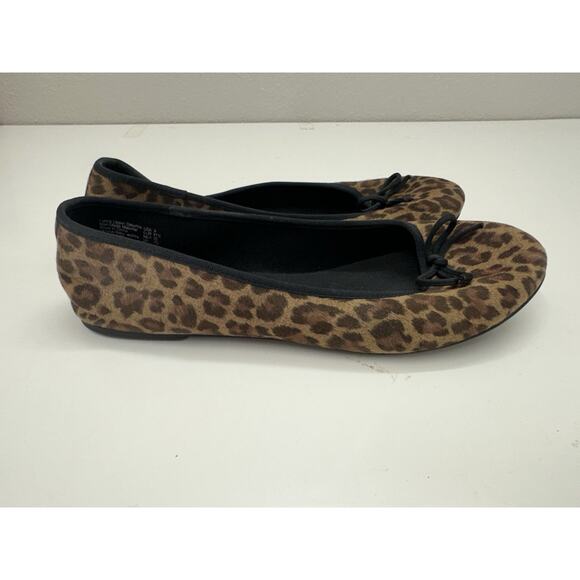 Predictions Womens Shoes Size 9 Brown Animal Print Flats with Bow - Picture 5 of 13